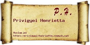 Privigyei Henrietta névjegykártya